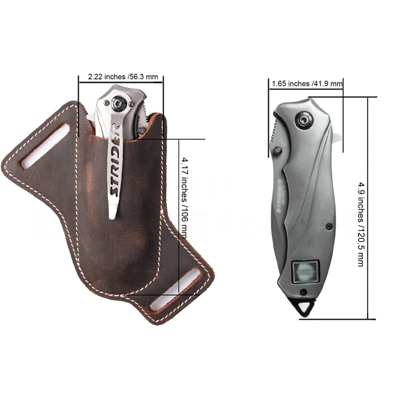 Porte-couteaux pliants en cuir - Edc Everyday Carry Knives avis et prix